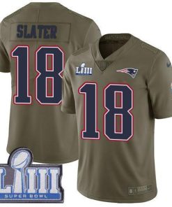 Nike Patriots #18 Matt Slater Olive Super Bowl LIII Bound Men's Stitched NFL Limited 2017 Salute To Service Jersey