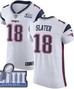 Nike Patriots #18 Matt Slater White Super Bowl LIII Bound Men's Stitched NFL Vapor Untouchable Elite Jersey