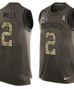 Nike Patriots #2 Jalen Mills Green Men's Stitched NFL Limited Salute To Service Tank Top Jersey