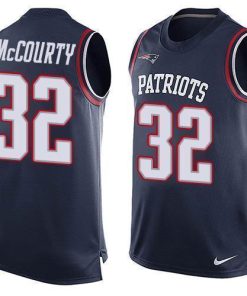 Nike Patriots #32 Devin McCourty Navy Blue Team Color Men's Stitched NFL Limited Tank Top Jersey