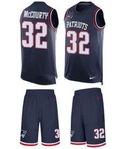 Nike Patriots #32 Devin McCourty Navy Blue Team Color Men's Stitched NFL Limited Tank Top Suit Jersey