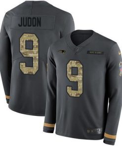 Nike Patriots #9 Matt Judon Anthracite Salute To Service Men's Stitched NFL Limited Therma Long Sleeve Jersey