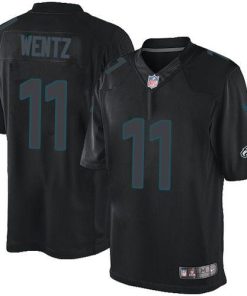 Nike Philadelphia Eagles #11 Carson Wentz Black Men's Stitched NFL Impact Limited Jersey Men's