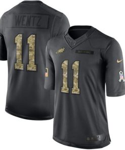 Nike Philadelphia Eagles #11 Carson Wentz Black Men's Stitched NFL Limited 2016 Salute To Service Jersey Men's