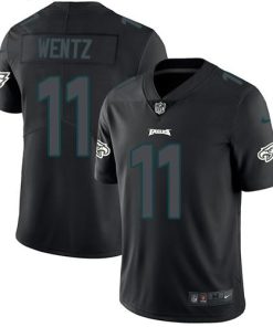 Nike Philadelphia Eagles #11 Carson Wentz Black Men's Stitched NFL Limited Rush Impact Jersey Men's