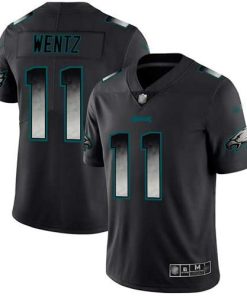 Nike Philadelphia Eagles #11 Carson Wentz Black Men's Stitched NFL Vapor Untouchable Limited Smoke Fashion Jersey Men's