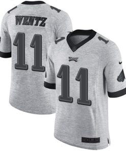 Nike Philadelphia Eagles #11 Carson Wentz Gray Men's Stitched NFL Limited Gridiron Gray II Jersey Men's