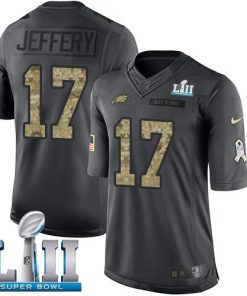 Nike Philadelphia Eagles #17 Alshon Jeffery Black Super Bowl LII Men's Stitched NFL Limited 2016 Salute To Service Jersey Men's