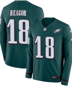 Nike Philadelphia Eagles #18 Jalen Reagor Green Team Color Men's Stitched NFL Limited Therma Long Sleeve Jersey Men's