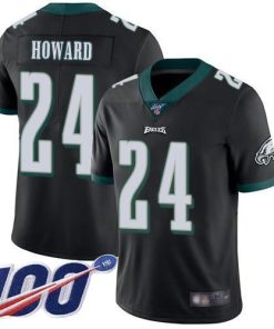 Nike Philadelphia Eagles #24 Jordan Howard Black Alternate Men's Stitched NFL 100th Season Vapor Limited Jersey Men's