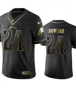 Nike Philadelphia Eagles #24 Jordan Howard Black Golden Limited Edition Stitched NFL Jersey Men's