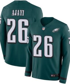 Nike Philadelphia Eagles #26 Jay Ajayi Midnight Green Team Color Men's Stitched NFL Limited Therma Long Sleeve Jersey Men's