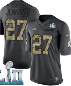 Nike Philadelphia Eagles #27 Malcolm Jenkins Black Super Bowl LII Men's Stitched NFL Limited 2016 Salute To Service Jersey Men's