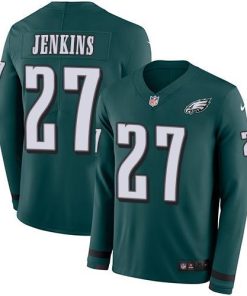 Nike Philadelphia Eagles #27 Malcolm Jenkins Midnight Green Team Color Men's Stitched NFL Limited Therma Long Sleeve Jersey Men's