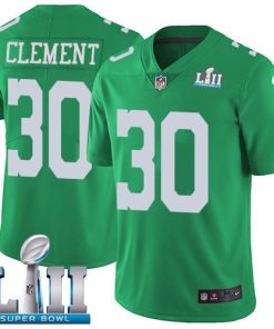 Nike Philadelphia Eagles #30 Corey Clement Green Super Bowl LII Men's Stitched NFL Limited Rush Jersey Men's