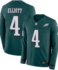 Nike Philadelphia Eagles #4 Jake Elliott Midnight Green Team Color Men's Stitched NFL Limited Therma Long Sleeve Jersey Men's