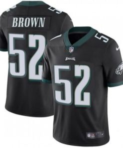 Nike Philadelphia Eagles #52 Asantay Brown Black Alternate Men's Stitched NFL Vapor Untouchable Limited Jersey Men's