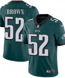 Nike Philadelphia Eagles #52 Asantay Brown Midnight Green Team Color Men's Stitched NFL Vapor Untouchable Limited Jersey Men's