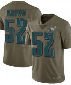 Nike Philadelphia Eagles #52 Asantay Brown Olive Men's Stitched NFL Limited 2017 Salute To Service Jersey Men's