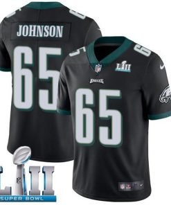 Nike Philadelphia Eagles #65 Lane Johnson Black Alternate Super Bowl LII Men's Stitched NFL Vapor Untouchable Limited Jersey Men's