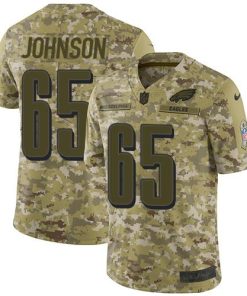 Nike Philadelphia Eagles #65 Lane Johnson Camo Men's Stitched NFL Limited 2018 Salute To Service Jersey Men's