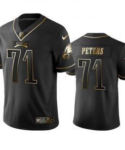 Nike Philadelphia Eagles #71 Jason Peters Black Golden Limited Edition Stitched NFL Jersey Men's