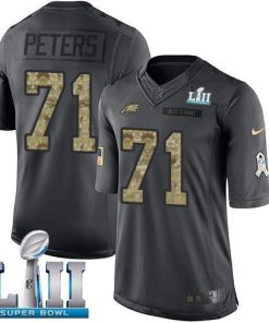 Nike Philadelphia Eagles #71 Jason Peters Black Super Bowl LII Men's Stitched NFL Limited 2016 Salute To Service Jersey Men's