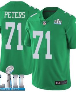Nike Philadelphia Eagles #71 Jason Peters Green Super Bowl LII Men's Stitched NFL Limited Rush Jersey Men's