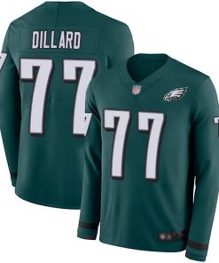 Nike Philadelphia Eagles #77 Andre Dillard Midnight Green Team Color Men's Stitched NFL Limited Therma Long Sleeve Jersey Men's