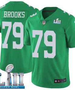 Nike Philadelphia Eagles #79 Brandon Brooks Green Super Bowl LII Men's Stitched NFL Limited Rush Jersey Men's