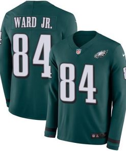 Nike Philadelphia Eagles #84 Greg Ward Jr. Green Team Color Men's Stitched NFL Limited Therma Long Sleeve Jersey Men's