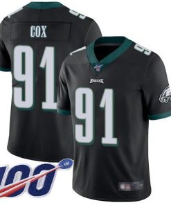 Nike Philadelphia Eagles #91 Fletcher Cox Black Alternate Men's Stitched NFL 100th Season Vapor Limited Jersey Men's