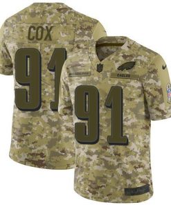 Nike Philadelphia Eagles #91 Fletcher Cox Camo Men's Stitched NFL Limited 2018 Salute To Service Jersey Men's
