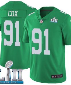 Nike Philadelphia Eagles #91 Fletcher Cox Green Super Bowl LII Men's Stitched NFL Limited Rush Jersey Men's