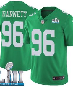 Nike Philadelphia Eagles #96 Derek Barnett Green Super Bowl LII Men's Stitched NFL Limited Rush Jersey Men's