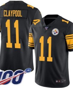 Nike Pittsburgh Steelers #11 Chase Claypool Black Men's Stitched NFL Limited Rush 100th Season Jersey Men's