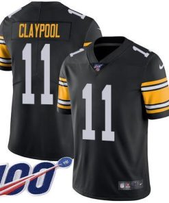 Nike Pittsburgh Steelers #11 Chase Claypool Black Alternate Men's Stitched NFL 100th Season Vapor Untouchable Limited Jersey Men's