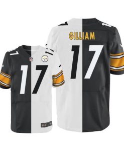 Nike Pittsburgh Steelers #17 Joe Gilliam White/Black Men's Stitched NFL Elite Split Jersey Men's