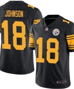 Nike Pittsburgh Steelers #18 Diontae Johnson Black Men's Stitched NFL Limited Rush Jersey Men's