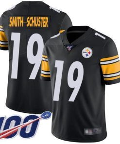 Nike Pittsburgh Steelers #19 JuJu Smith-Schuster Black Team Color Men's Stitched NFL 100th Season Vapor Limited Jersey Men's