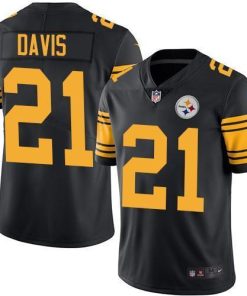 Nike Pittsburgh Steelers #21 Sean Davis Black Men's Stitched NFL Limited Rush Jersey Men's