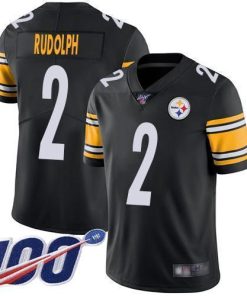Nike Pittsburgh Steelers #2 Mason Rudolph Black Team Color Men's Stitched NFL 100th Season Vapor Limited Jersey Men's