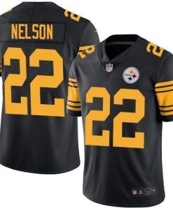 Nike Pittsburgh Steelers #22 Steven Nelson Black Men's Stitched NFL Limited Rush Jersey Men's