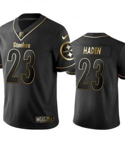 Nike Pittsburgh Steelers #23 Joe Haden Black Golden Limited Edition Stitched NFL Jersey Men's