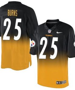 Nike Pittsburgh Steelers #25 Artie Burns Black/Gold Men's Stitched NFL Elite Fadeaway Fashion Jersey Men's