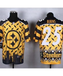 Nike Pittsburgh Steelers #25 Artie Burns Gold Men's Stitched NFL Elite Noble Fashion Jersey Men's