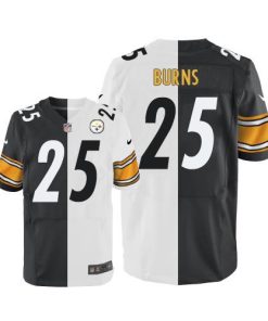 Nike Pittsburgh Steelers #25 Artie Burns White/Black Men's Stitched NFL Elite Split Jersey Men's