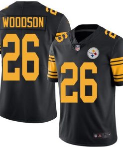 Nike Pittsburgh Steelers #26 Rod Woodson Black Men's Stitched NFL Limited Rush Jersey Men's