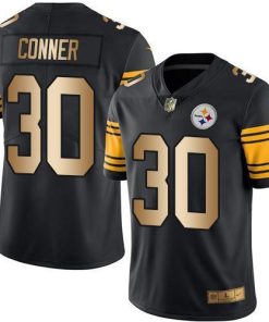 Nike Pittsburgh Steelers #30 James Conner Black Men's Stitched NFL Limited Gold Rush Jersey Men's