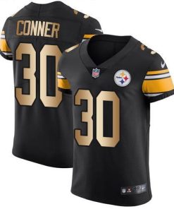Nike Pittsburgh Steelers #30 James Conner Black Team Color Men's Stitched NFL Elite Gold Jersey Men's